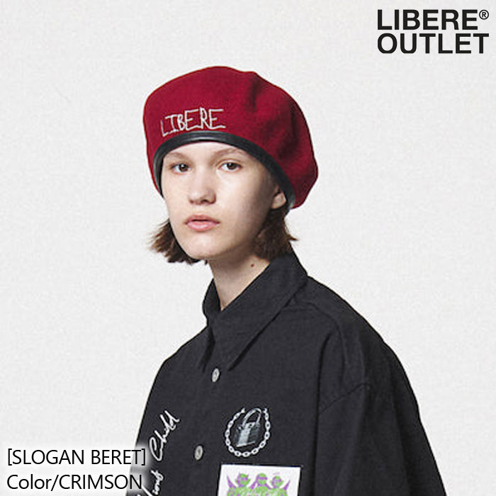 楽天市場】LIBERE リベーレ スローガン ベレー ベレー帽 帽子 RED 赤