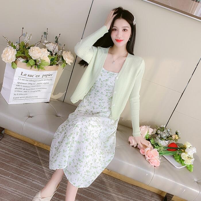 楽天市場】セットアップ 2点セット カーディガン ワンピース 花柄