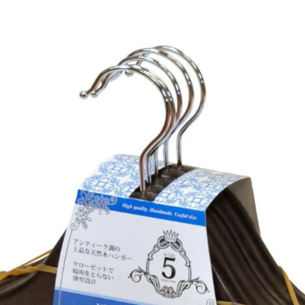 楽天市場】木製ハンガー アンティークブラウン 5本組 （ ハンガー 木製