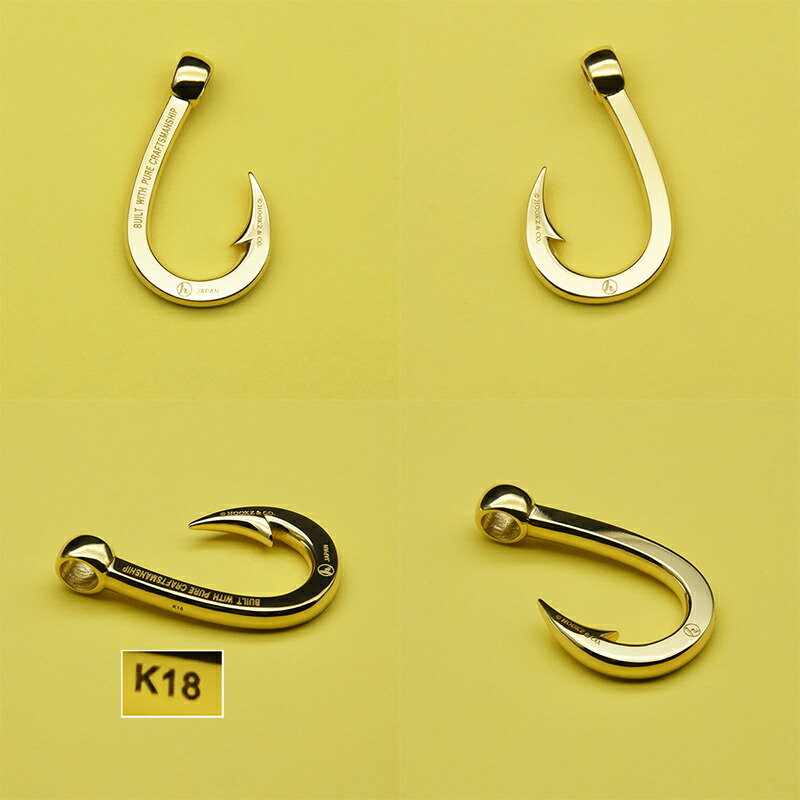 楽天市場】K18金 HOOKZ 釣り針ネックレス Lサイズ/ゴールド フィッシュ