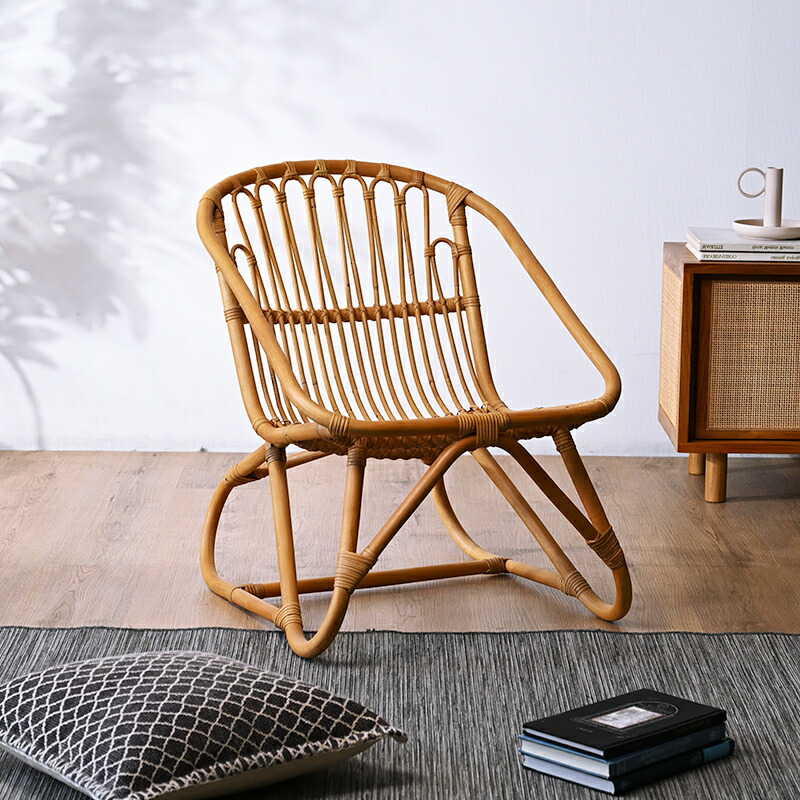 楽天市場】ラタンチェア Lサイズ 皮付きラタン アジアン パーソナル