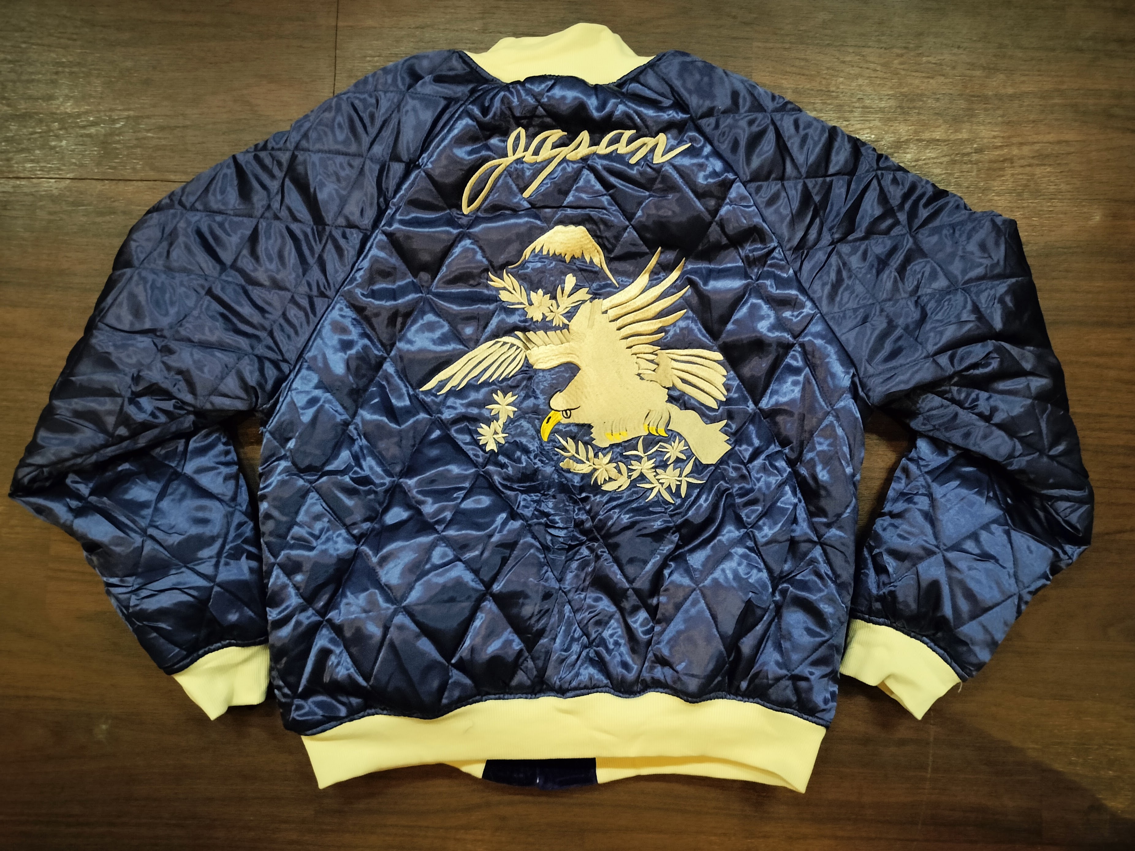 楽天市場】＃417 別珍 スカジャン ”白虎” 紺x紺 : ラピーヌ ロデオ