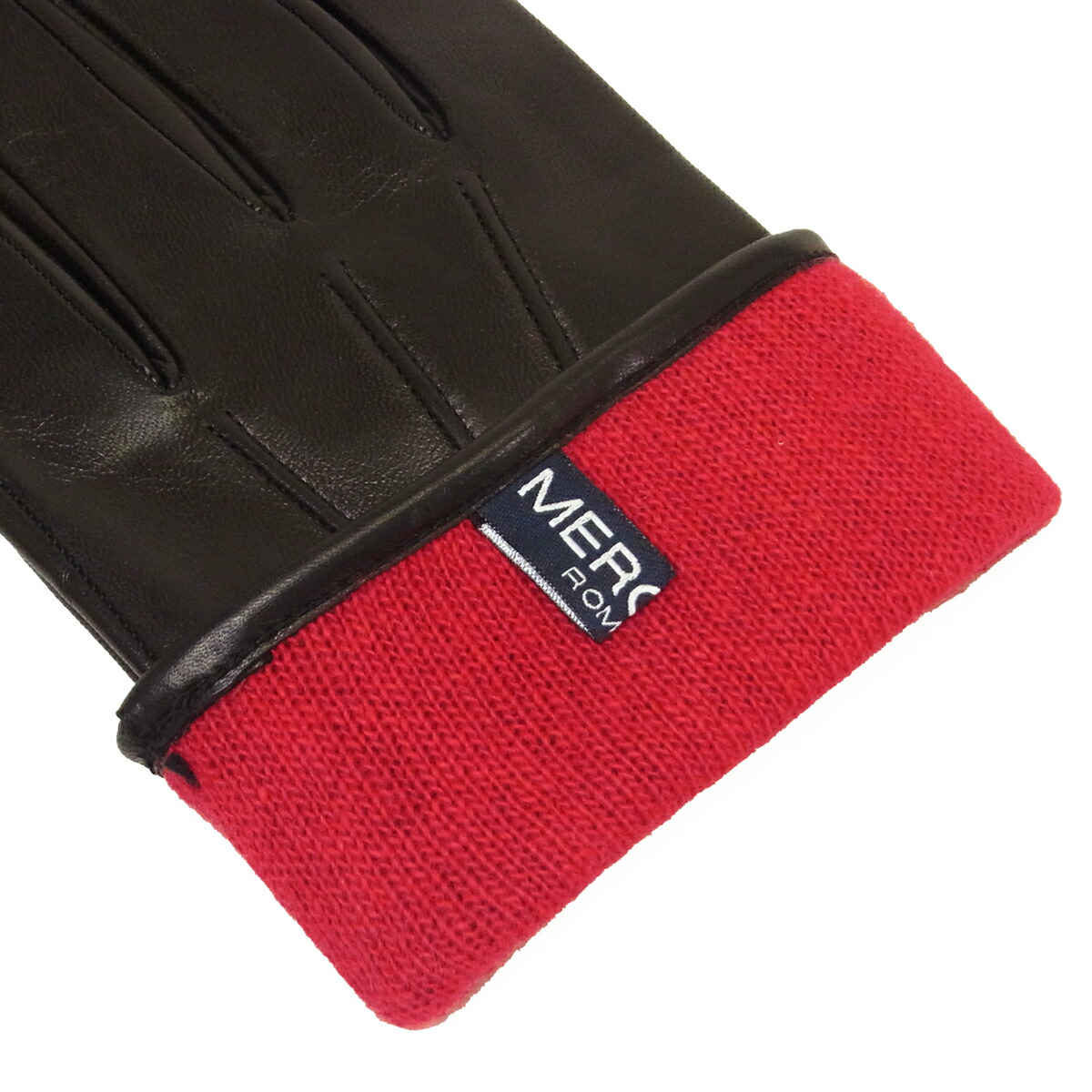 値下げ 最終 メローラ ナッパ焦茶 カシミア赤 グローブ 革手袋 MEROLA