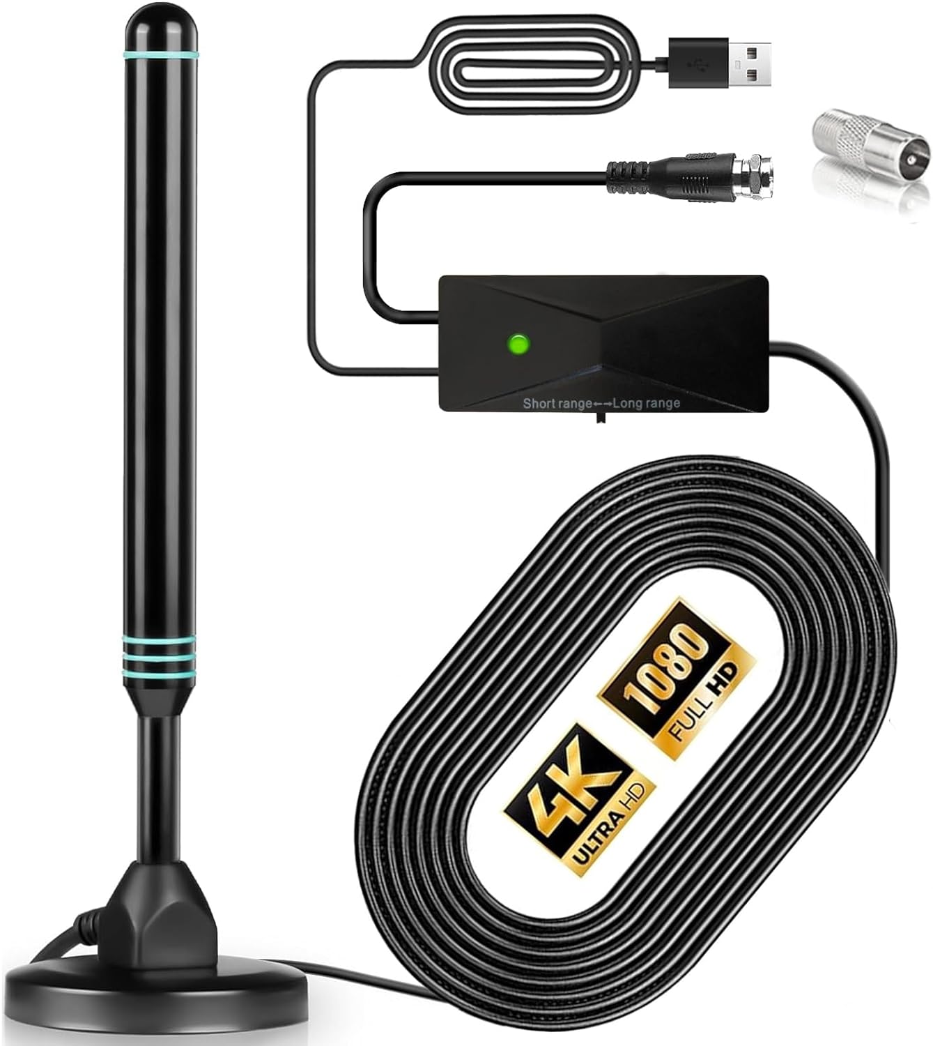 楽天市場】第3世代 室内TVアンテナ 600km受信 4K HD 360度 UHF VHF