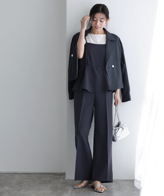 楽天市場】ペプラムオールインワン ☆ オールインワン ペプラム