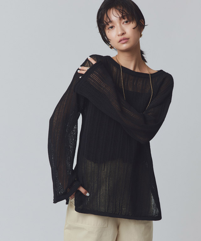 楽天市場】[RASW] シアーストライプニット ☆ シアー ストライプ