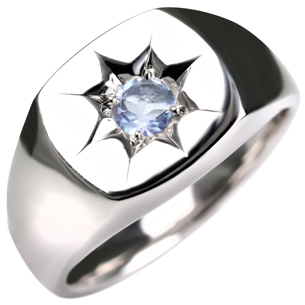 楽天市場】プラチナ リング アクアマリンpt900 指輪 メンズ 3月誕生石