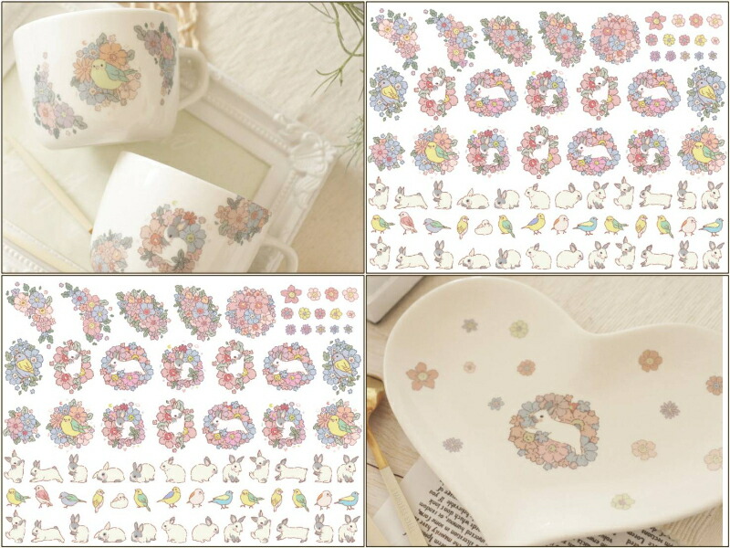 楽天市場】ポーセラーツ 転写紙 【白磁用】Flower Garden Parts RABBIT