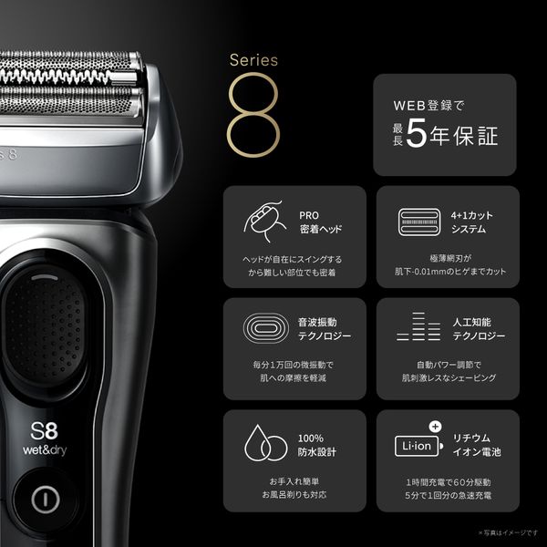 楽天市場】8517S-V BRAUN マットシルバー シリーズ8 [メンズシェーバー