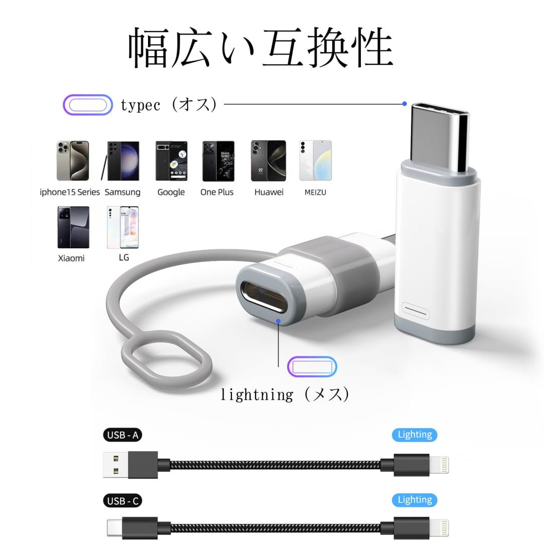 楽天市場】Seninhi lightning usb-c 変換アダプタ 【2個セット】 typec