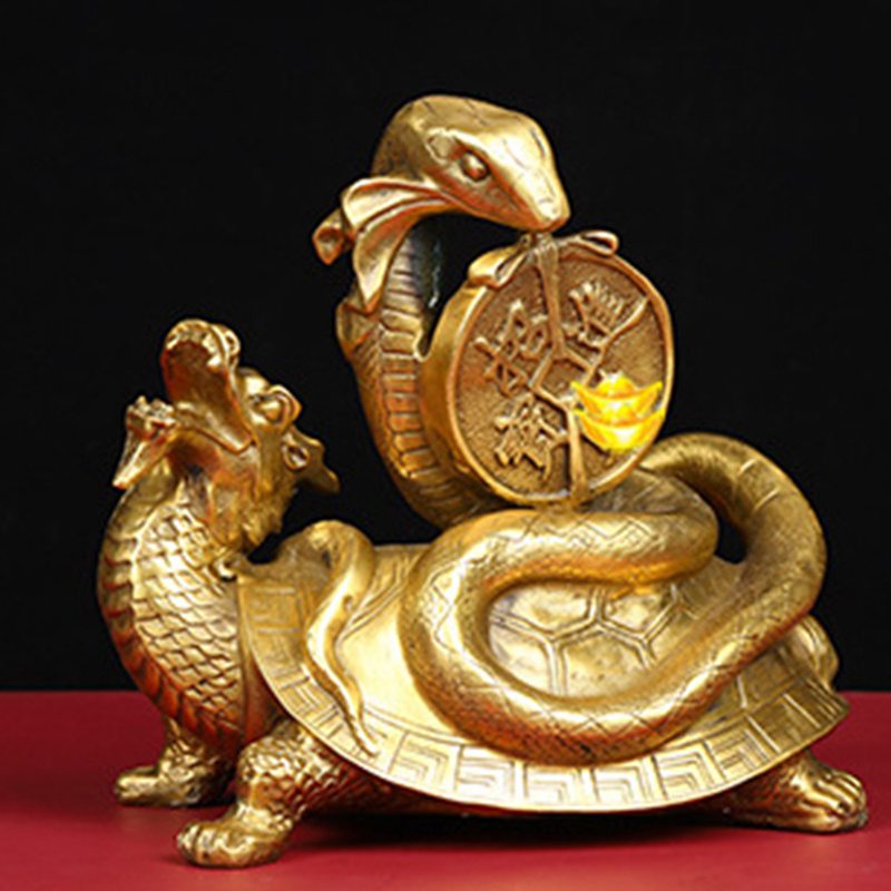 楽天市場】風水グッズ 四神獣 玄武 置物 銅製 霊獣 龍亀 ヘビ 金運