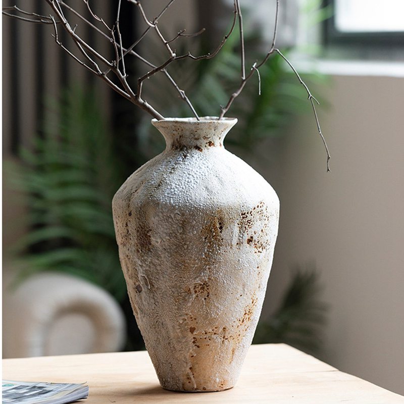 楽天市場】花瓶 土陶器 一輪挿し ヴィンテージ ダメージ 花器 花びん