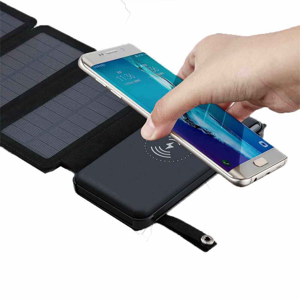 楽天市場】ソーラーモバイルバッテリー ソーラーワイヤレス充電器