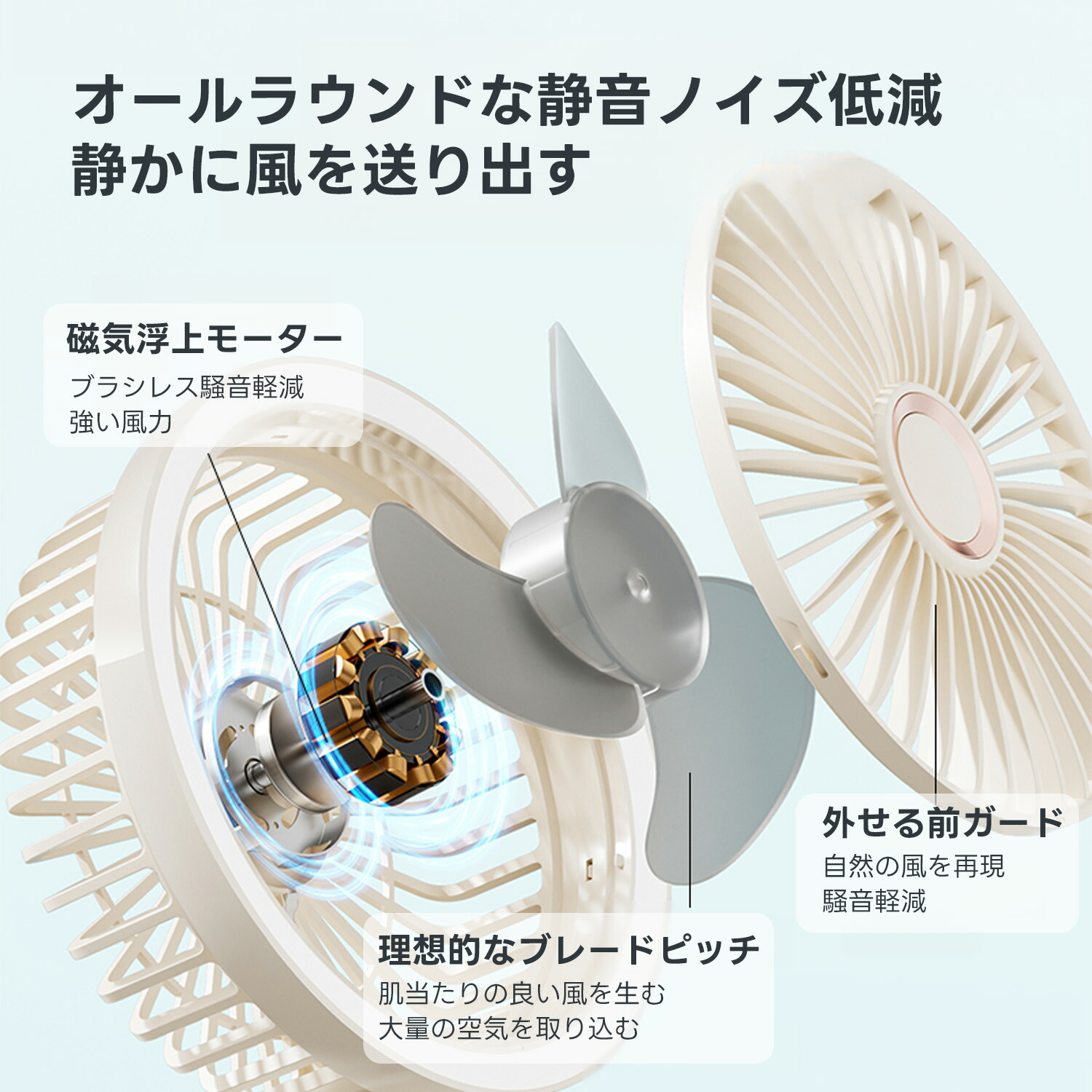 楽天市場】PETTENA 扇風機 クリップ扇風機 左右首振り 風量2段階 切