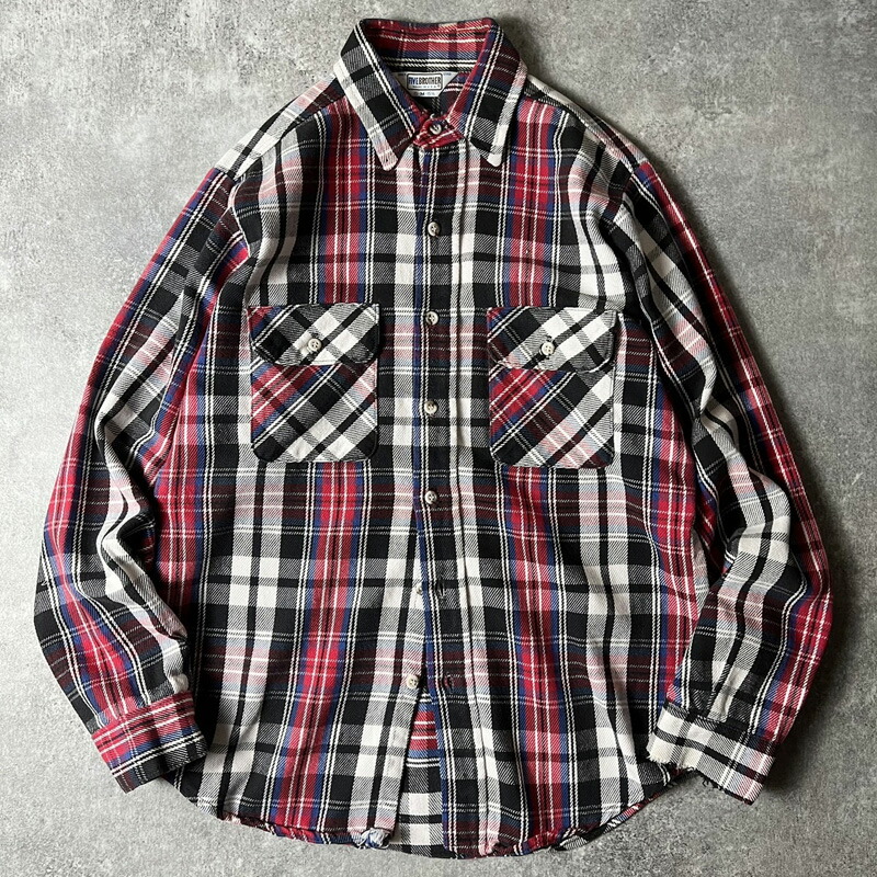 楽天市場】70s 80s USA製 FIVE BROTHER チェック 長袖 ヘビー
