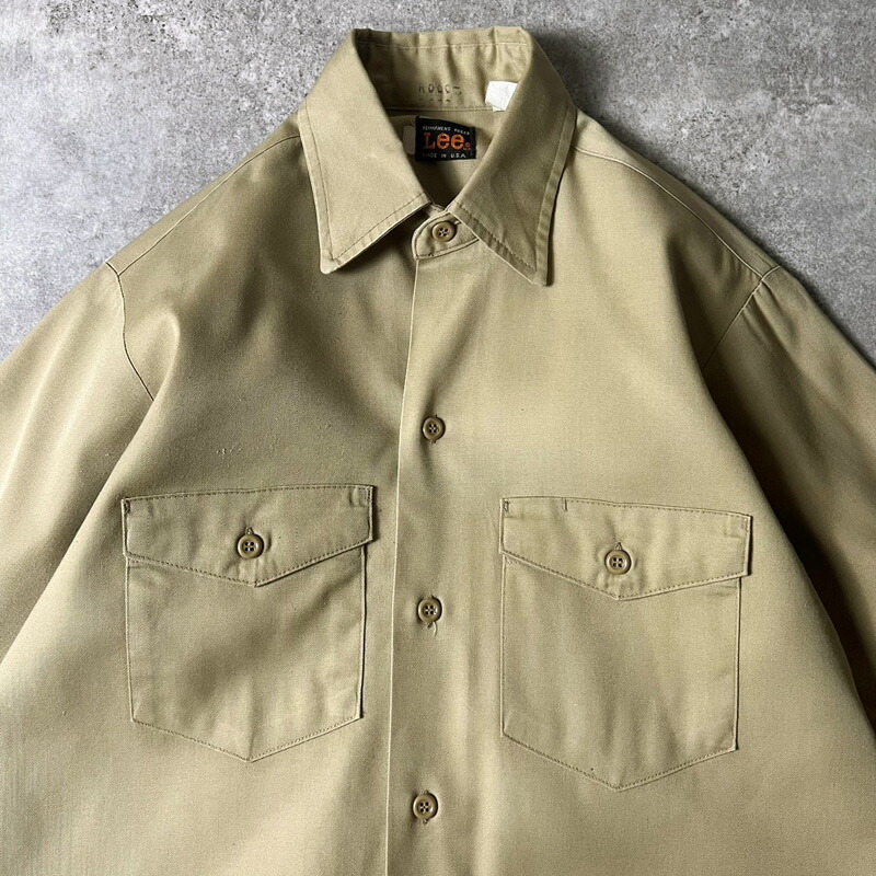 楽天市場】70s USA製 Lee 半袖 ワーク シャツ / 70年代 アメリカ製