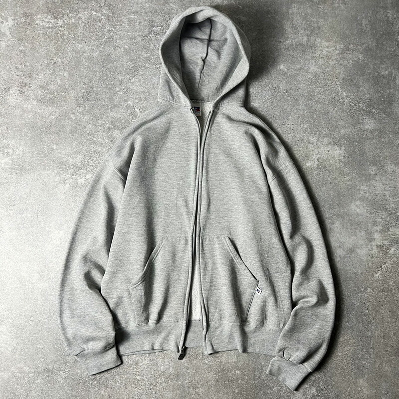 楽天市場】90s RUSSELL フルジップ 無地 スウェット フード パーカー L