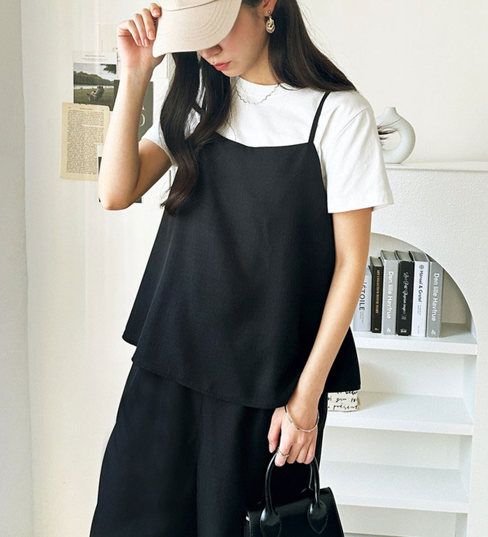 楽天市場】セットアップ風キャミソールサロペット レディース 秋 冬 春