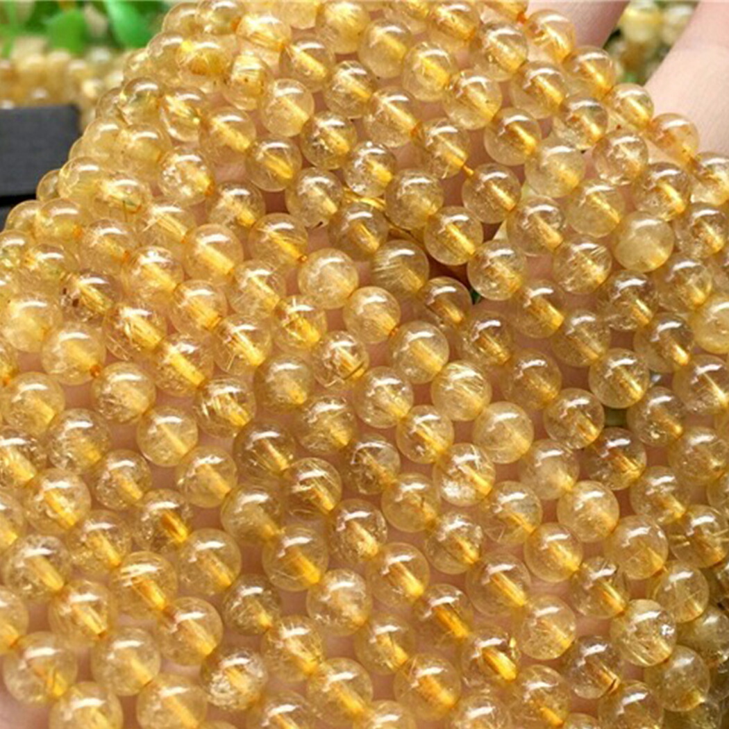 楽天市場】卸売 高透明ルチルクォーツ 金針水晶 金紅石 天然保証 1連