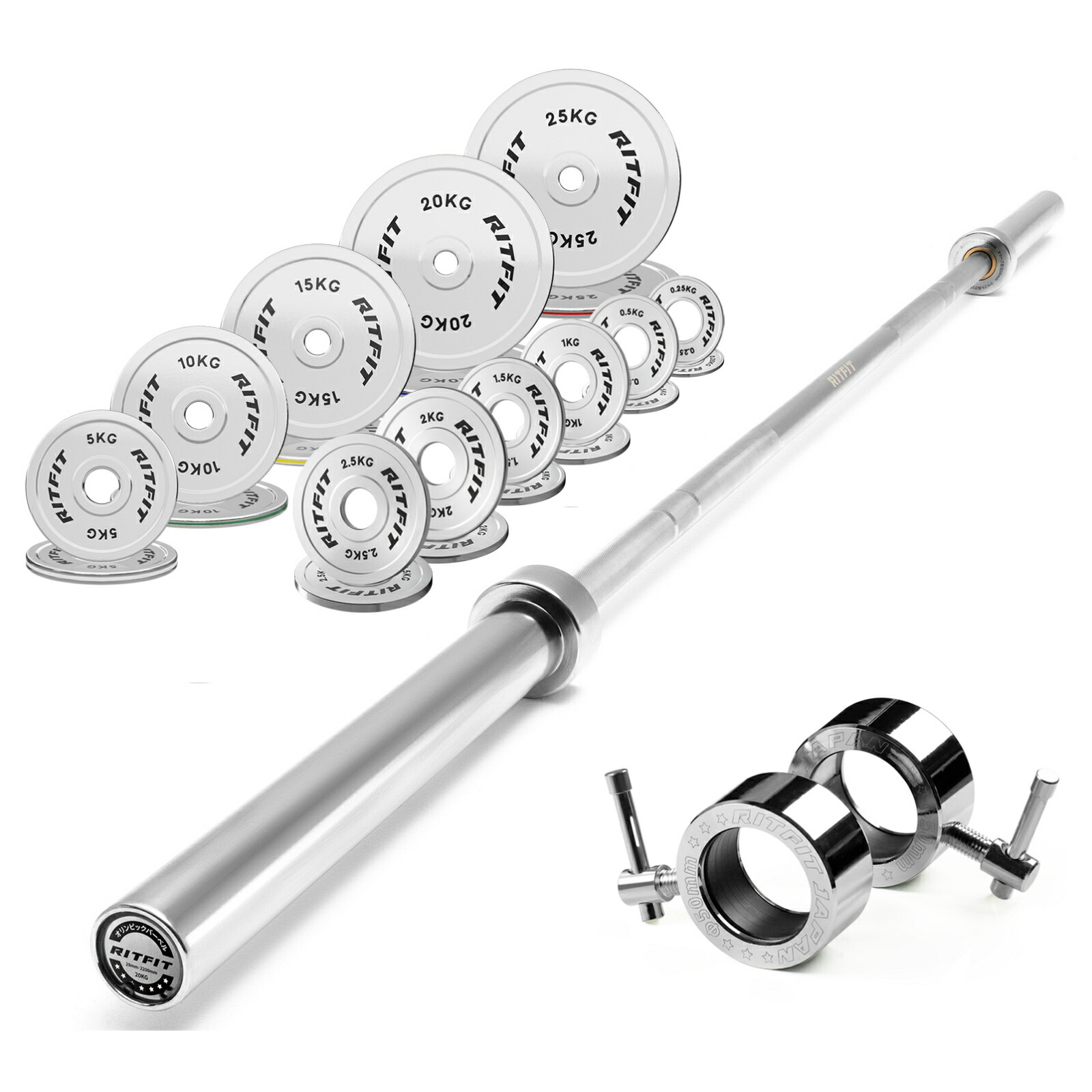 楽天市場】RITFIT オリンピックバーベルセット ベンチプレス ダンベル