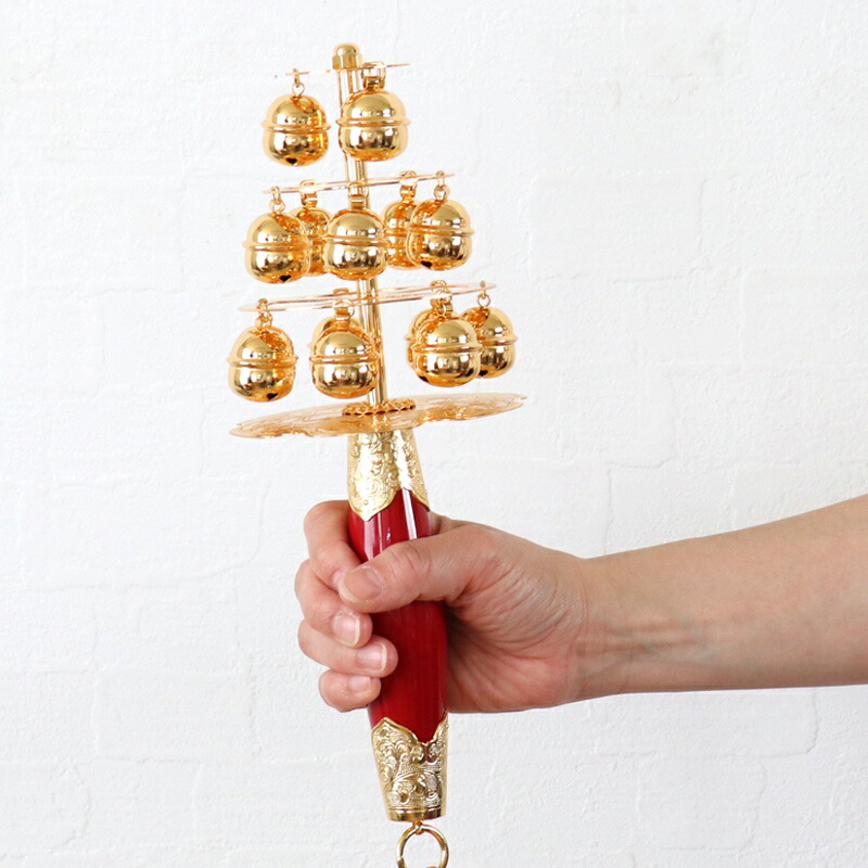 楽天市場】【スーパーSALE！10%OFF】神楽鈴 全長31cm 本金メッキ