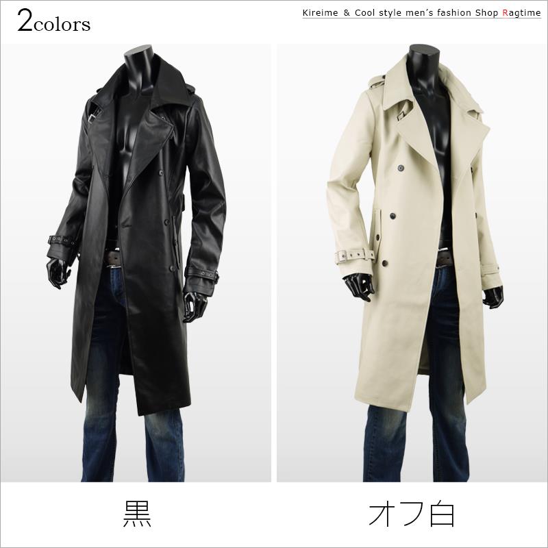 楽天市場】レザーコート メンズ ロングコート コート レザー トレンチ