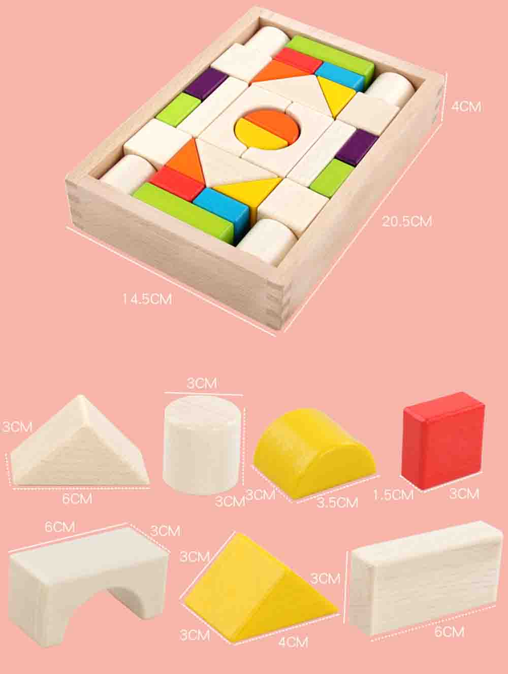 楽天市場】積み木 知育玩具 おもちゃ 木のおもちゃ パズル つみき 積木