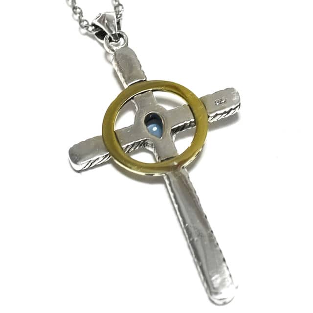 楽天市場】【goodvibrations】ロンドンブルートパーズ クロス シルバー