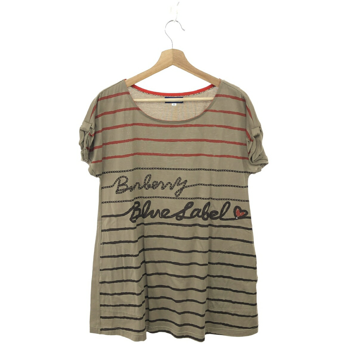 バーバリーブルーレーベル 半袖 チュニック ワンピース 38 バーバリー
