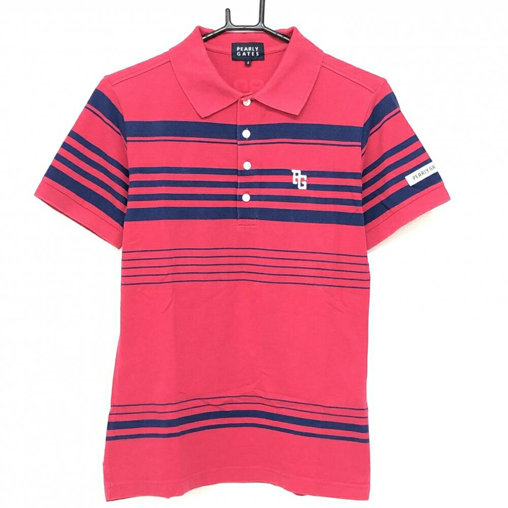 PEARLY GATES ポロシャツレッド・ショートパンツネイビーのセット