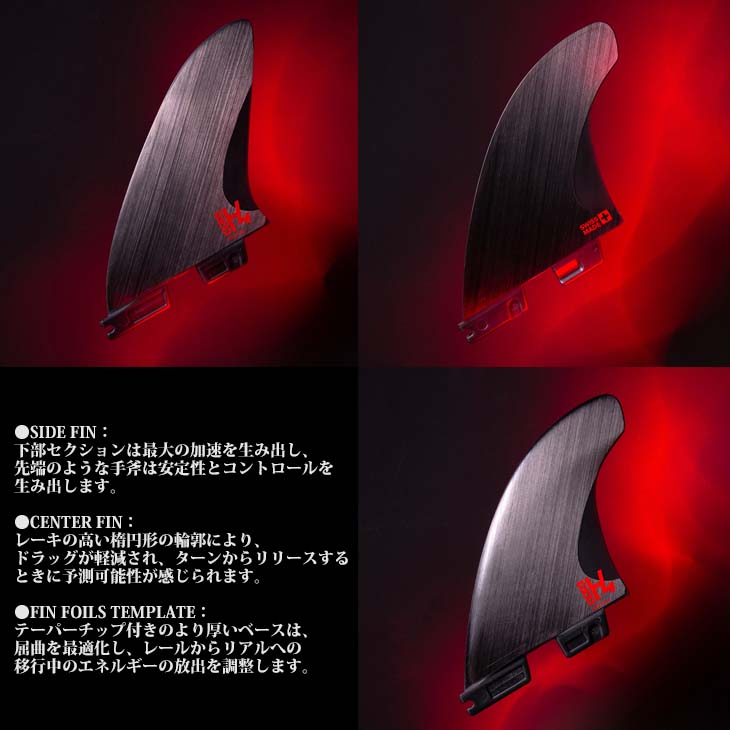 楽天市場】26 FCS2 H4 サーフィン フィン Tri Fin トライフィン スイス