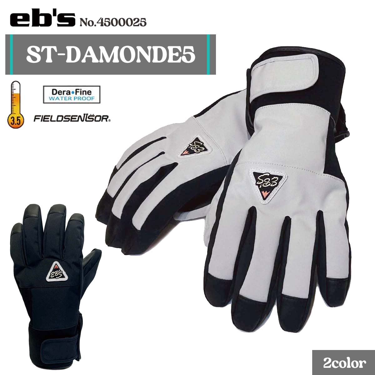 楽天市場】25/26 スノー eb's エビス グローブ 手袋 5本指 GLOVE デラ