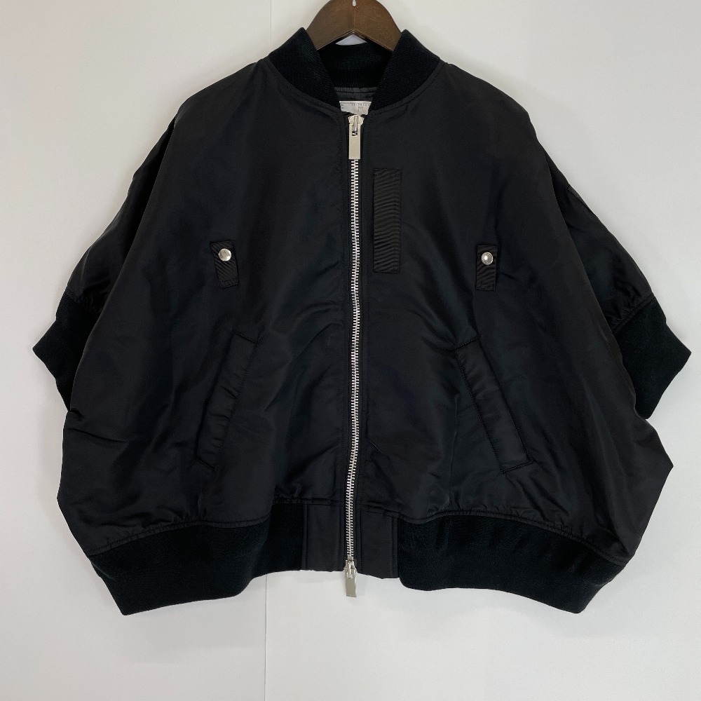 楽天市場】sacai サカイ 21-05403 ﾌﾞﾗｯｸ ﾊｰﾌｽﾘｰﾌﾞ ﾎﾞﾝﾊﾞｰｼﾞｬｹｯﾄ