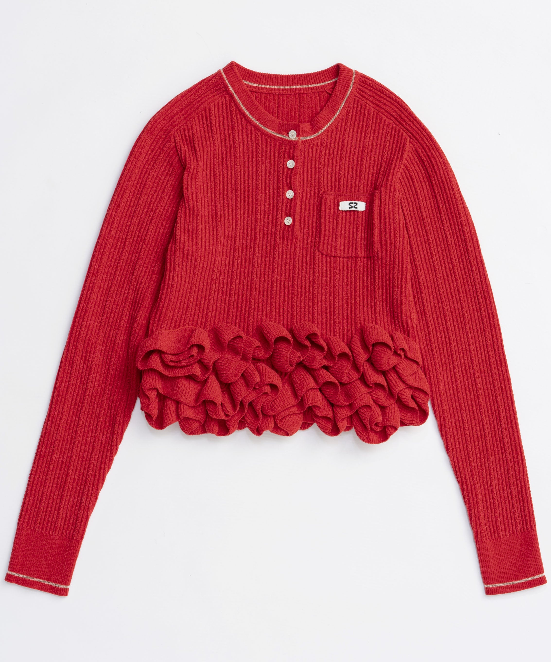 MAISON SPECIAL｜Ruffled Hem Chenille Knit Tops | Rakuten Fashion