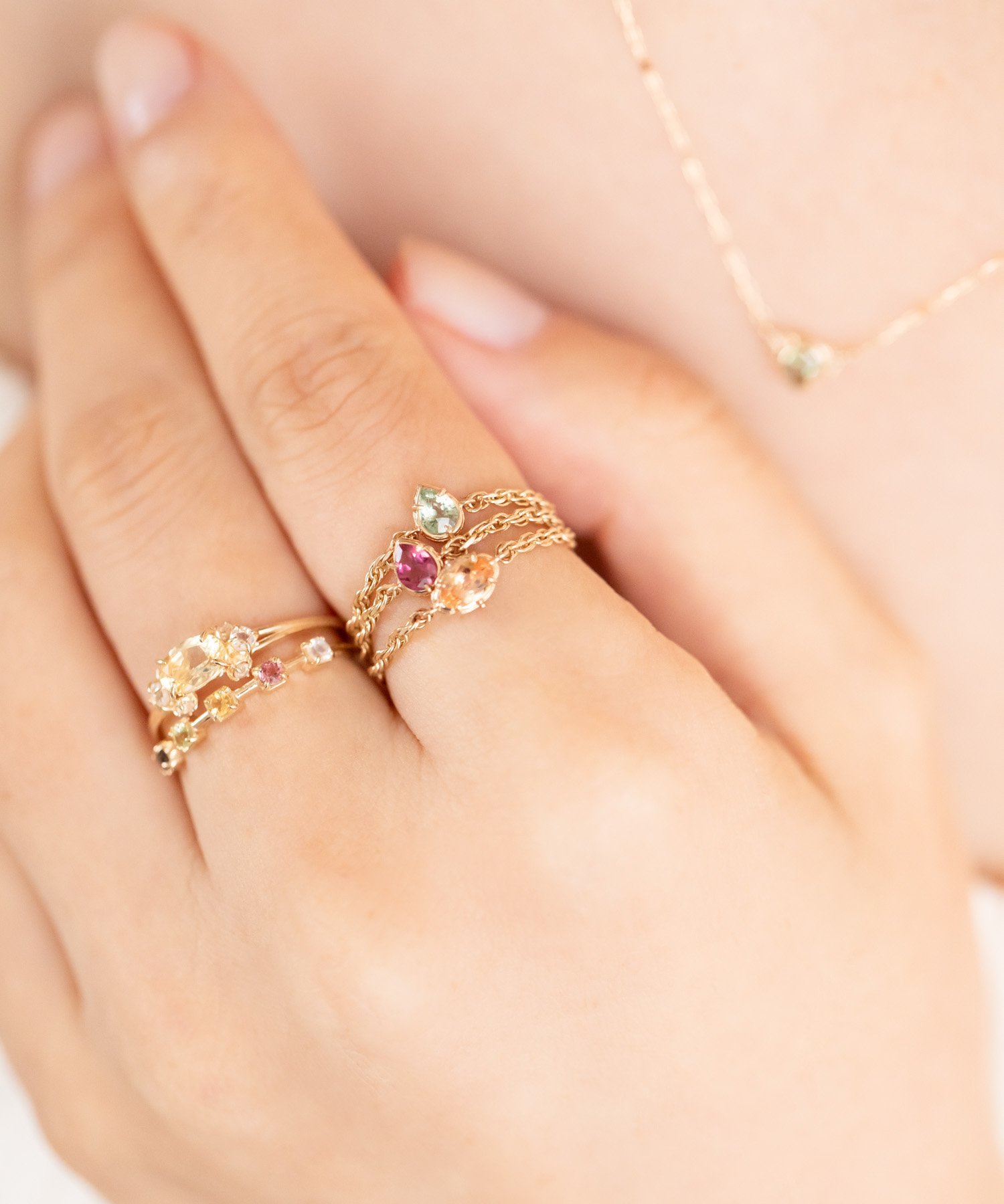 NOIR DE POUPEE｜le bois K10 スクエア 石とばしリング | Rakuten