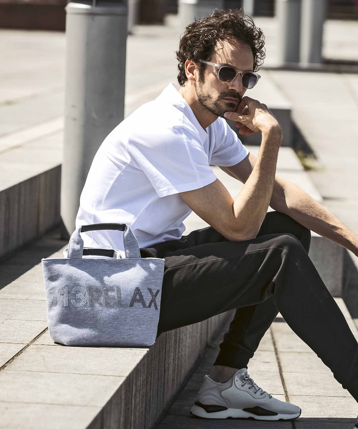 SHIFFON｜(M)1PIU1UGUALE3 RELAX/USZ-24024 ラインストーンロゴ