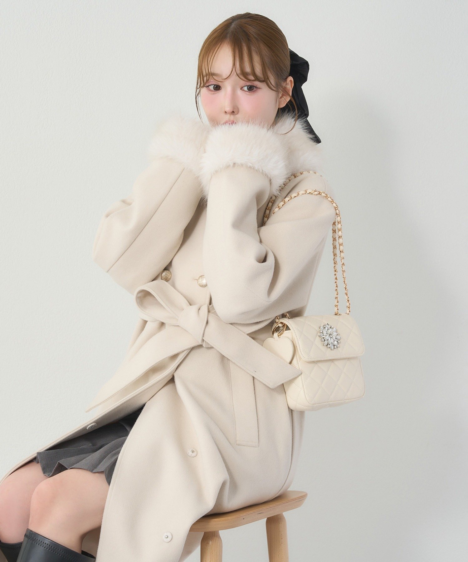 one after another NICE CLAUP｜ファー付マルチロングコート | Rakuten