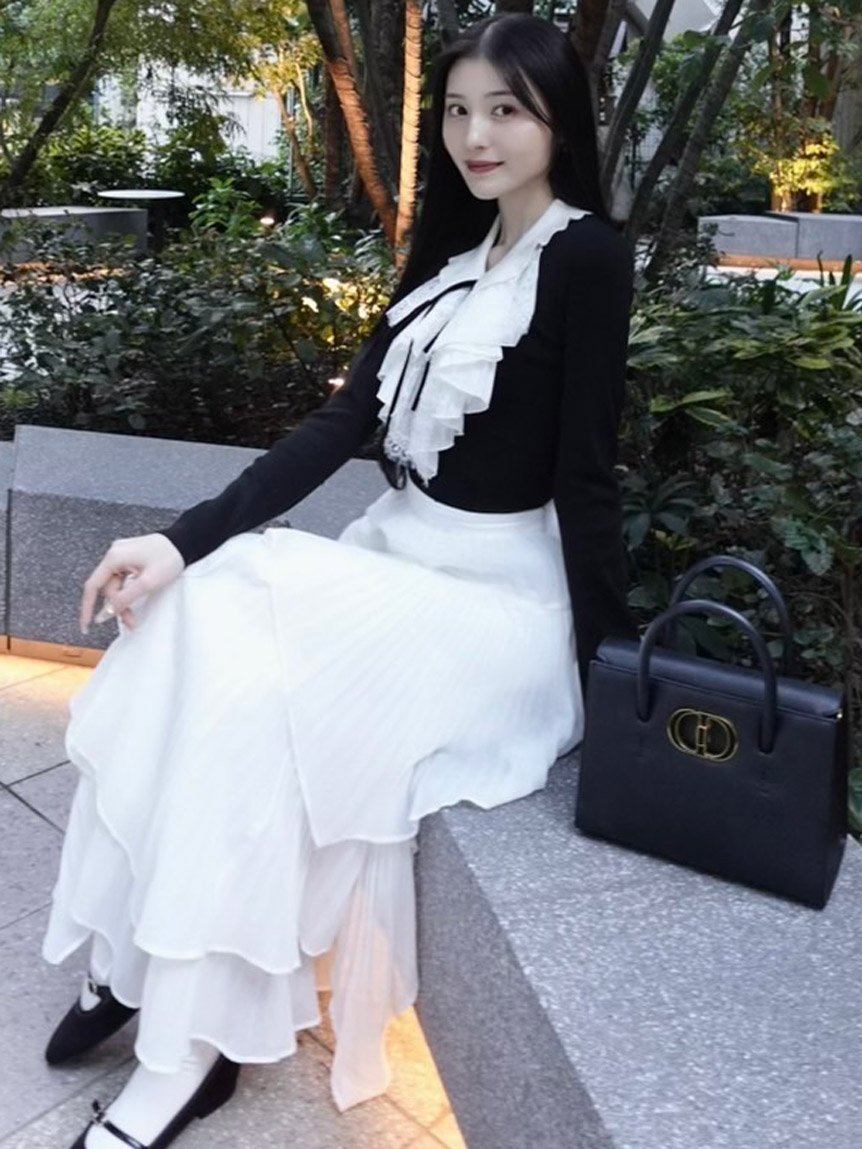 SNIDEL｜Sustainableレイヤードラッフルニットプルオーバー | Rakuten