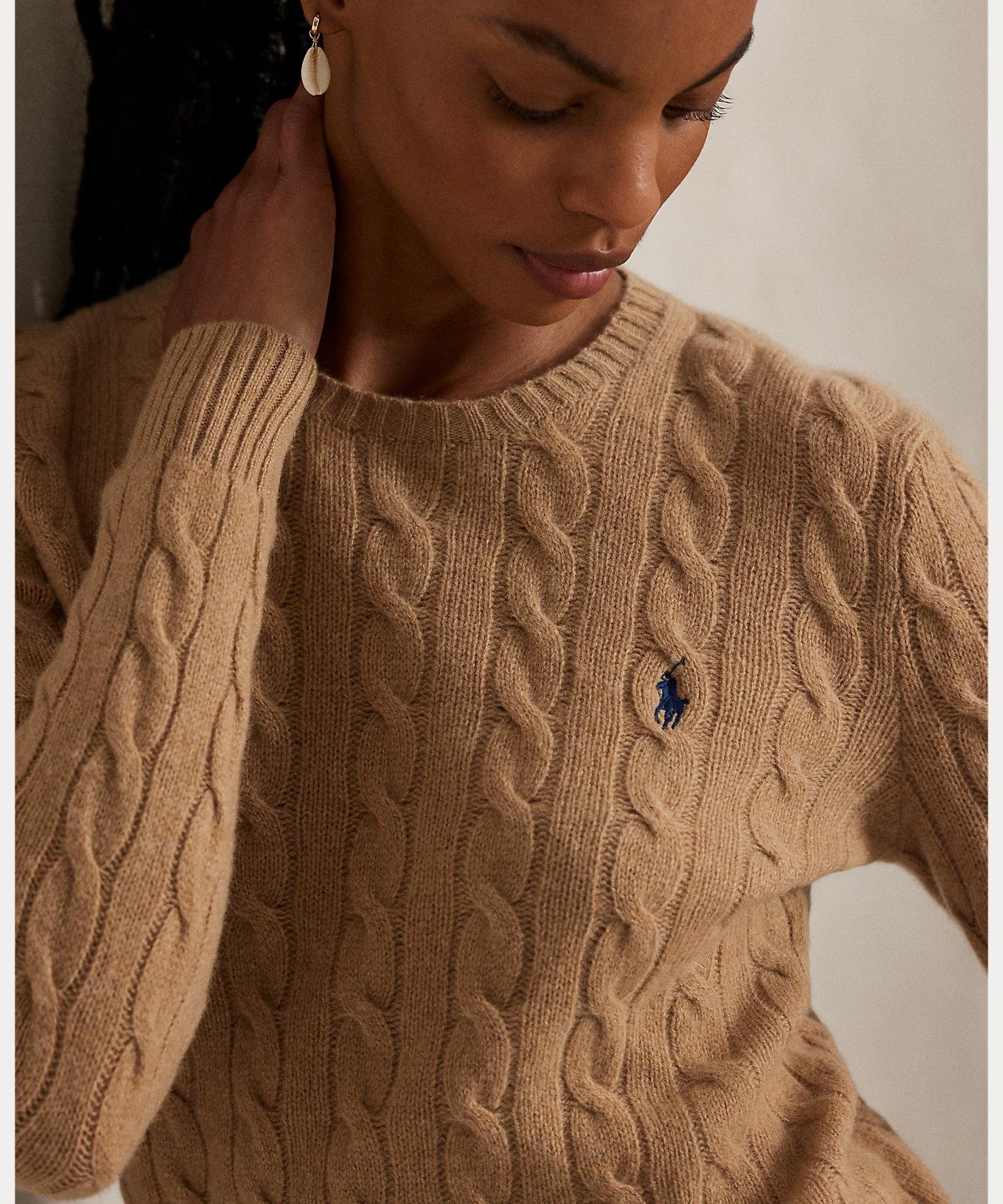 RALPH LAUREN｜ケーブル ウールカシミヤ クルーネック セーター