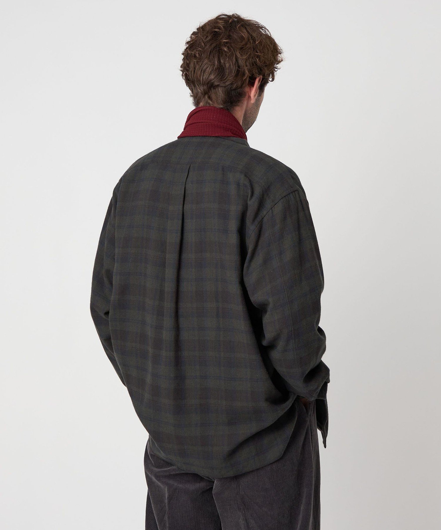 Steven Alan　ネル マドラスチェック オープンカラー シャツ BOX BEAUTY&YOUTH UNITED ARROWS｜<Steven Alan> ネル マドラスチェック