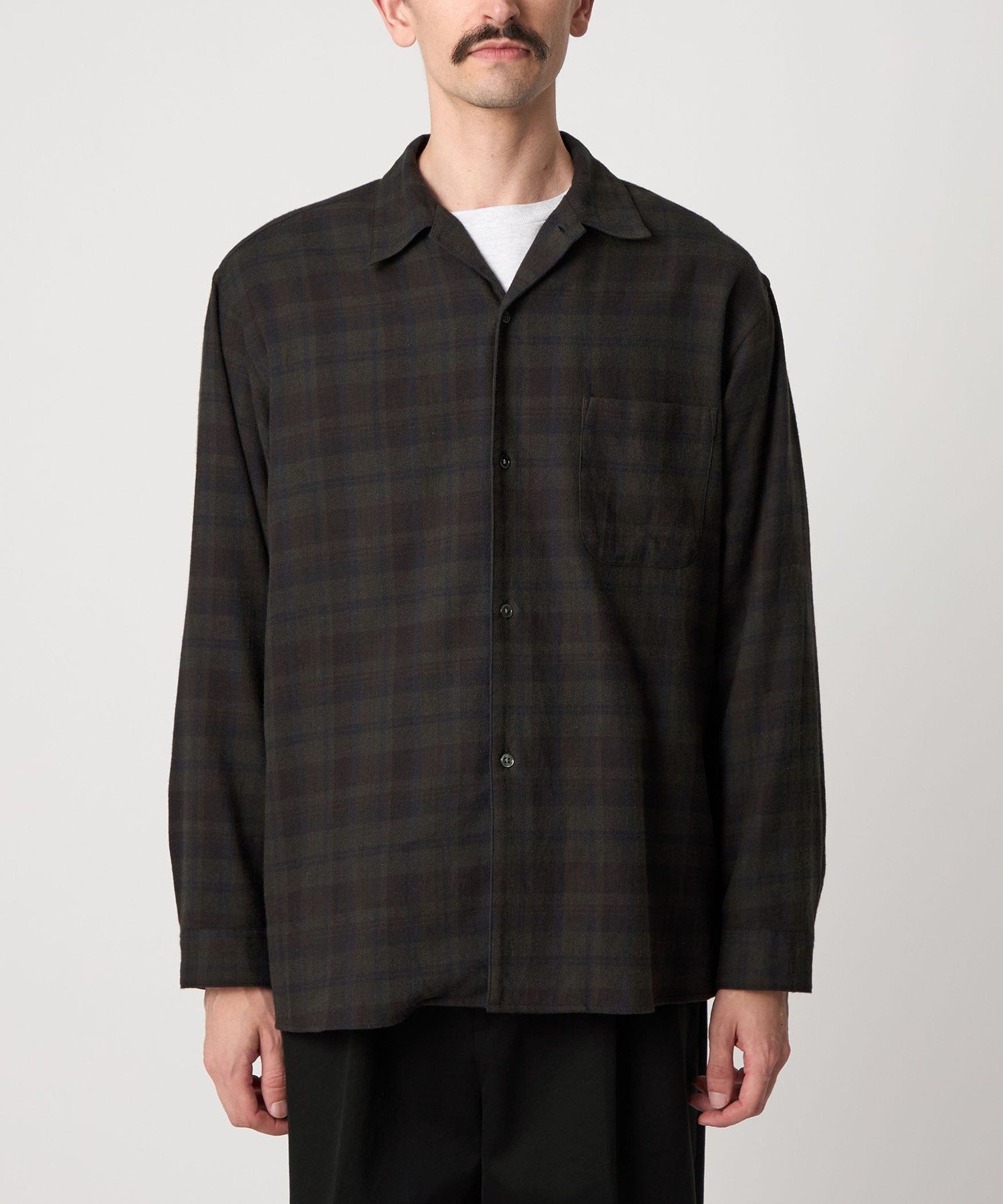 Steven Alan ネル マドラスチェック オープンカラー シャツ BOX BEAUTY&YOUTH UNITED ARROWS｜<Steven Alan> ネル マドラスチェック