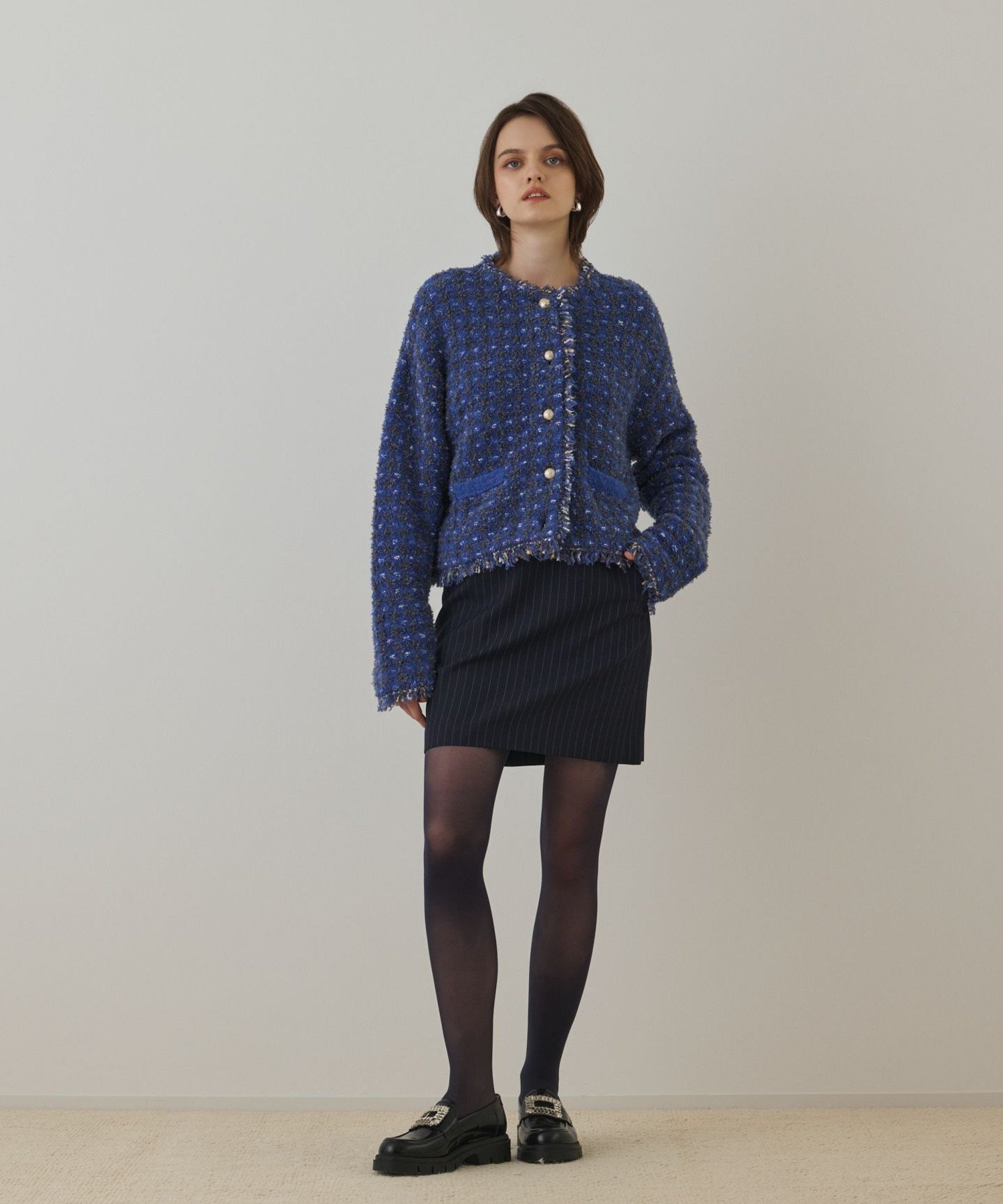 GRACE CONTINENTAL｜ツイードニットショートカーディガン | Rakuten