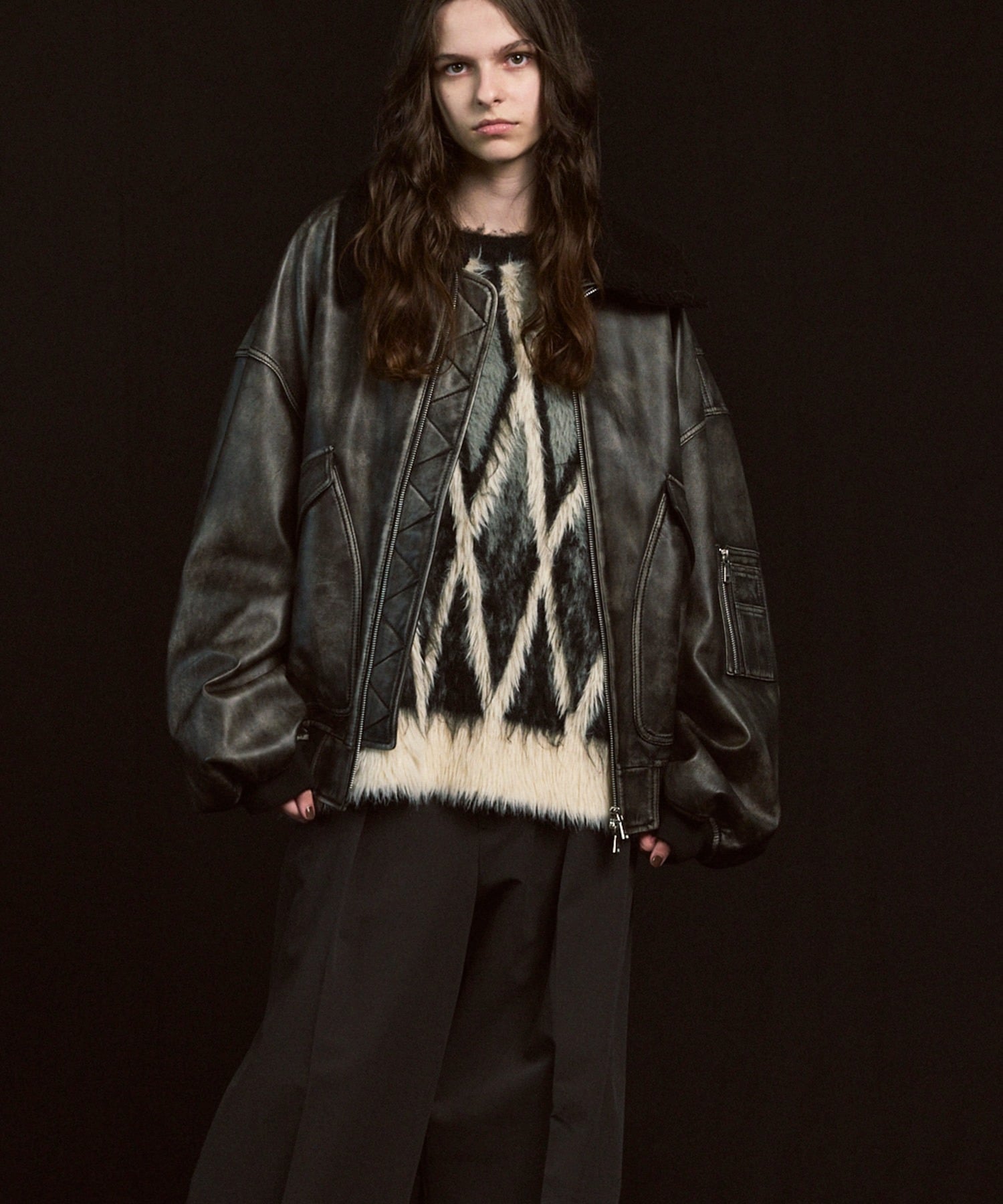 MAISON SPECIAL｜Sheep Leather Mouton Prime-Over G-1 Flight Jacket