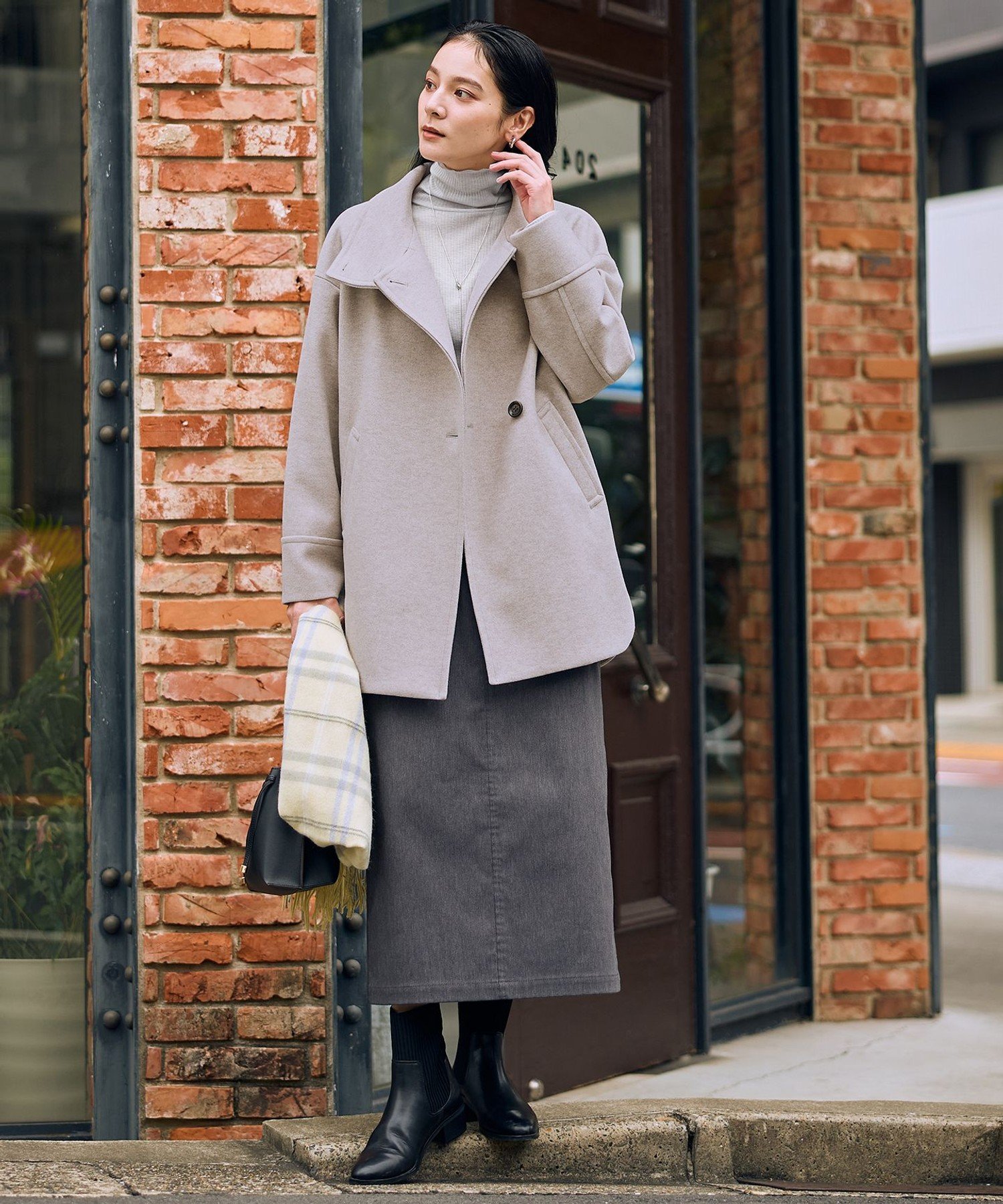 ANY｜ウール混リブタートルネックカットソー | Rakuten Fashion(楽天