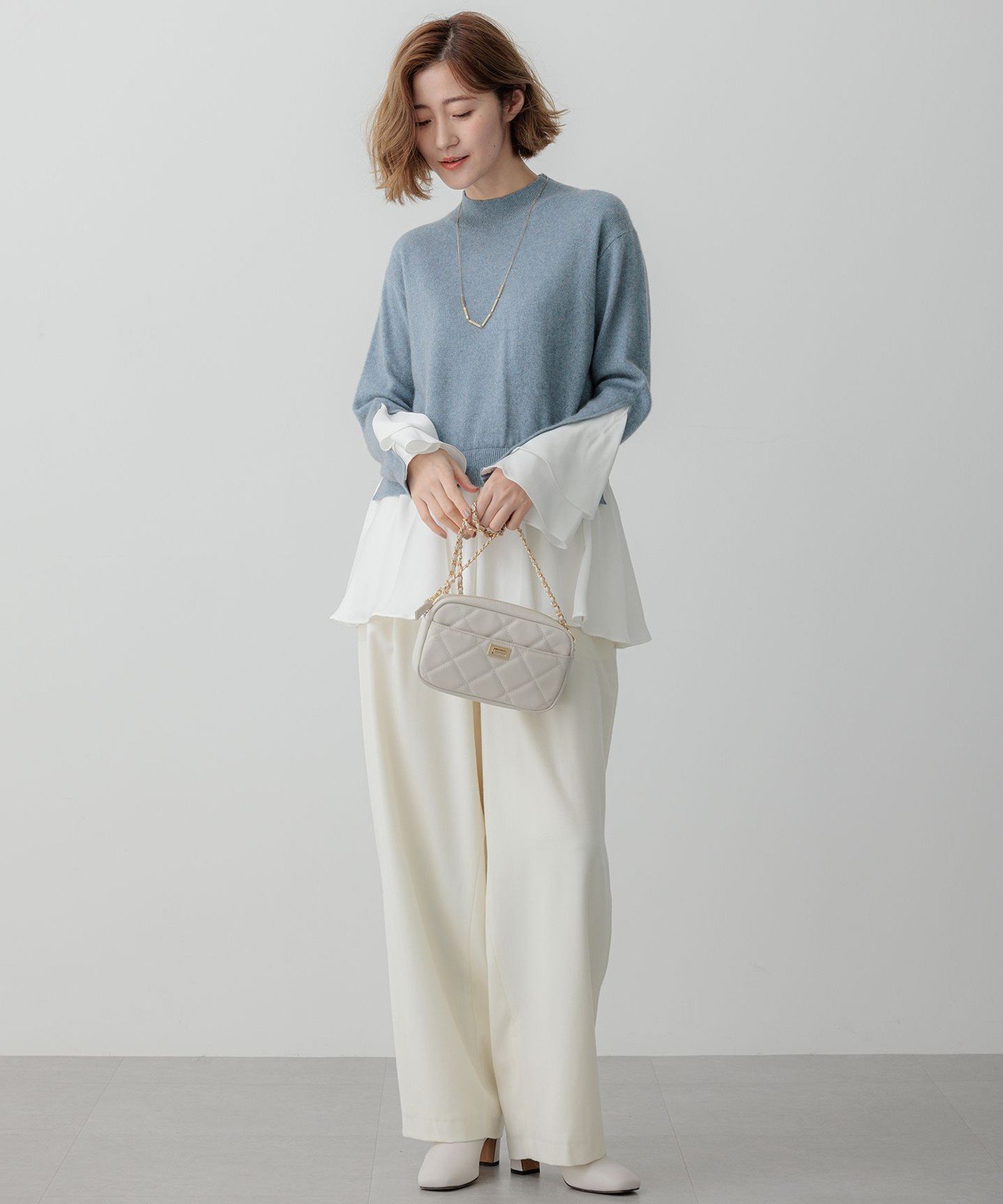 23区｜【23区×Oggiコラボ】フレアサテンコンビ ラメニット | Rakuten