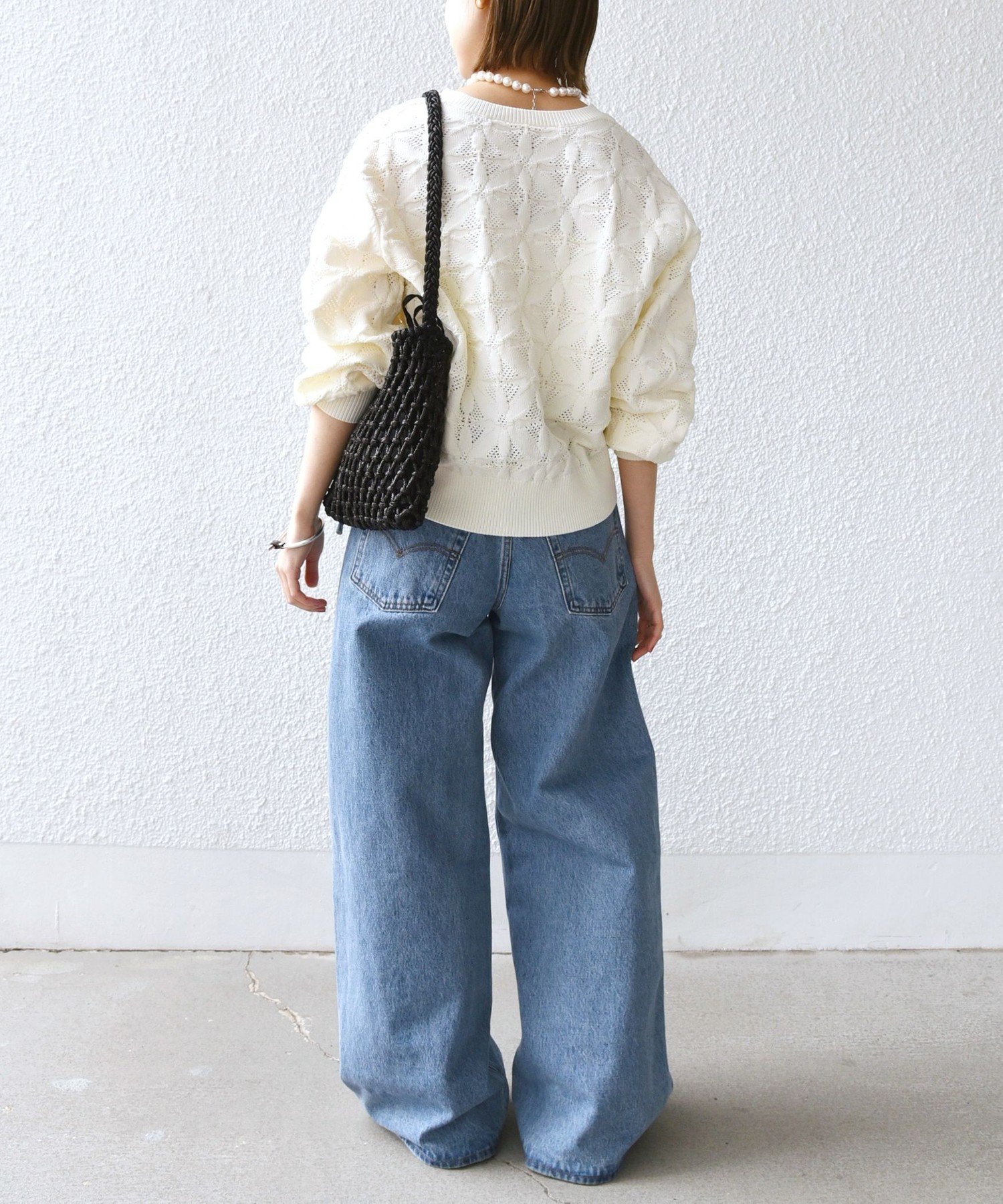 2WAY フラワー ジャカード ハーフ ジップ プルオーバー WEB限定】〈洗濯機可能〉2WAY フラワー ジャカード ハーフ ジップ プル