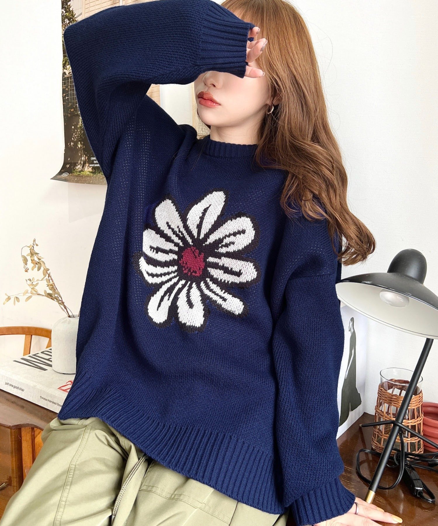 moment+｜5Gフラワージャガードニットプルオーバー | Rakuten Fashion