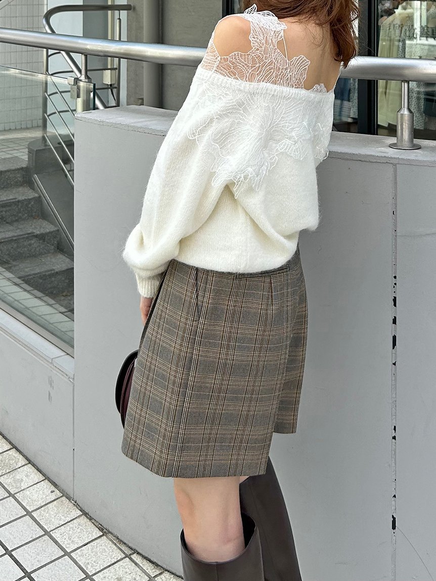 SNIDEL｜レーストリミングニットプルオーバー | Rakuten Fashion(楽天