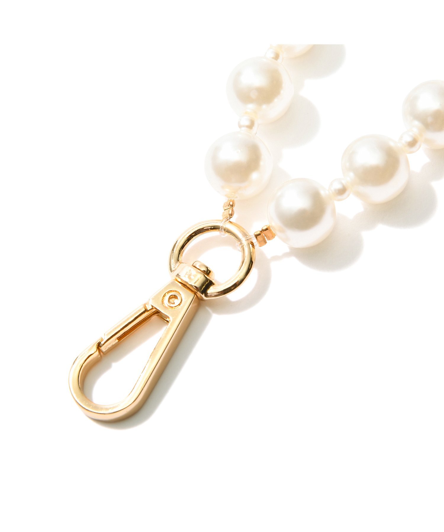 Francfranc｜スマホショルダーストラップ パール ホワイト (ストラップ