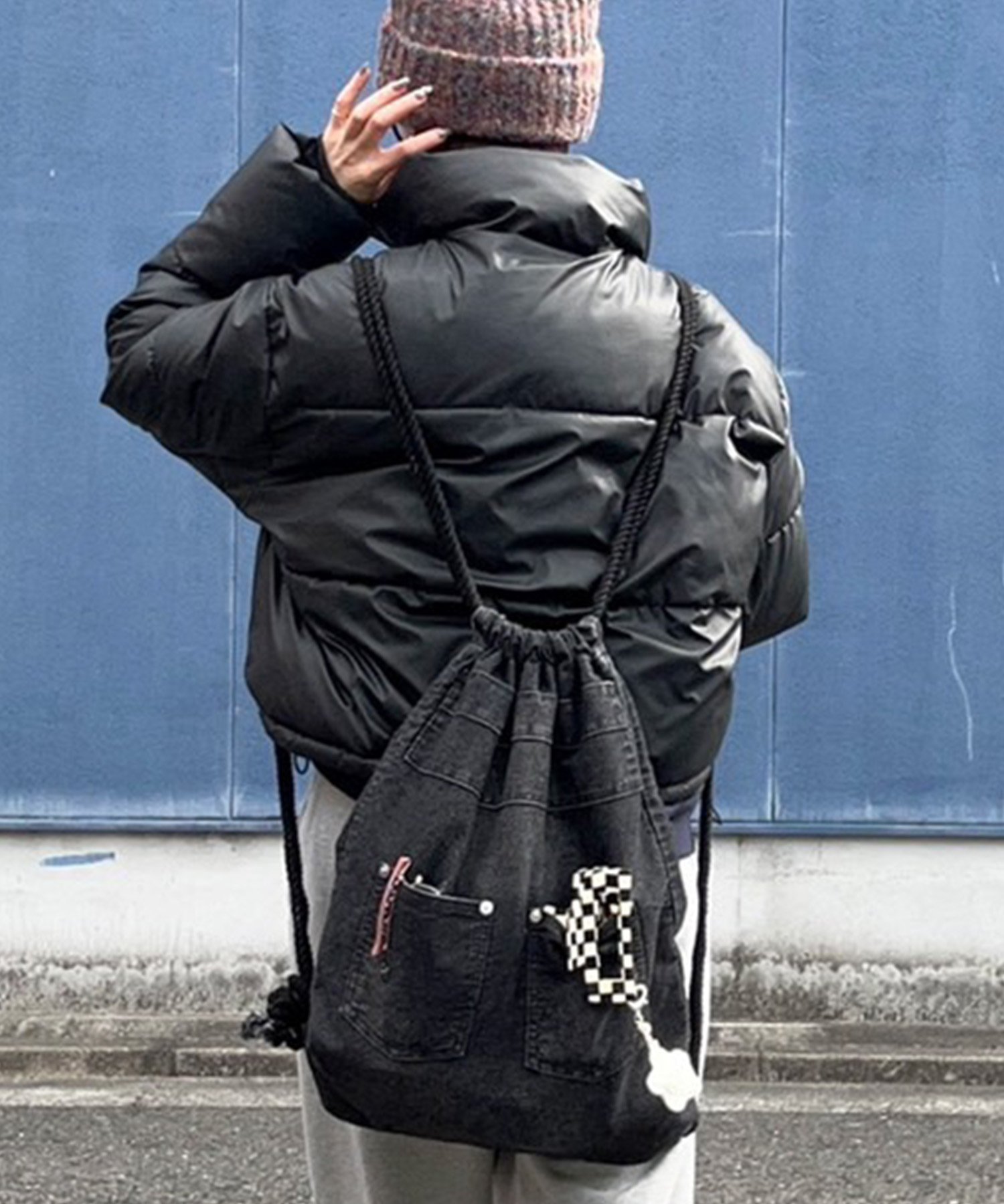 DEVICE｜DEVICE ウォッシュ デニム ナップザック ボディバッグ メンズ